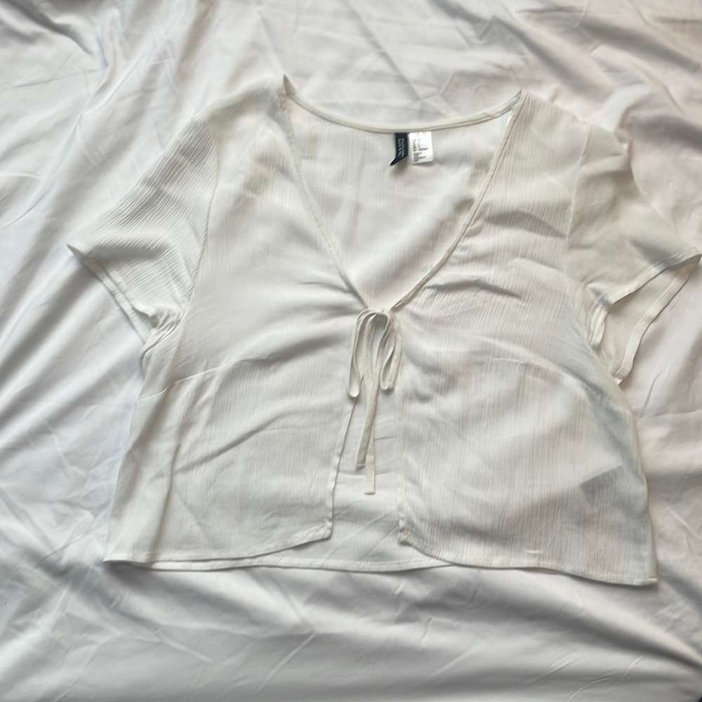 H&M Tie Front Sheer Top